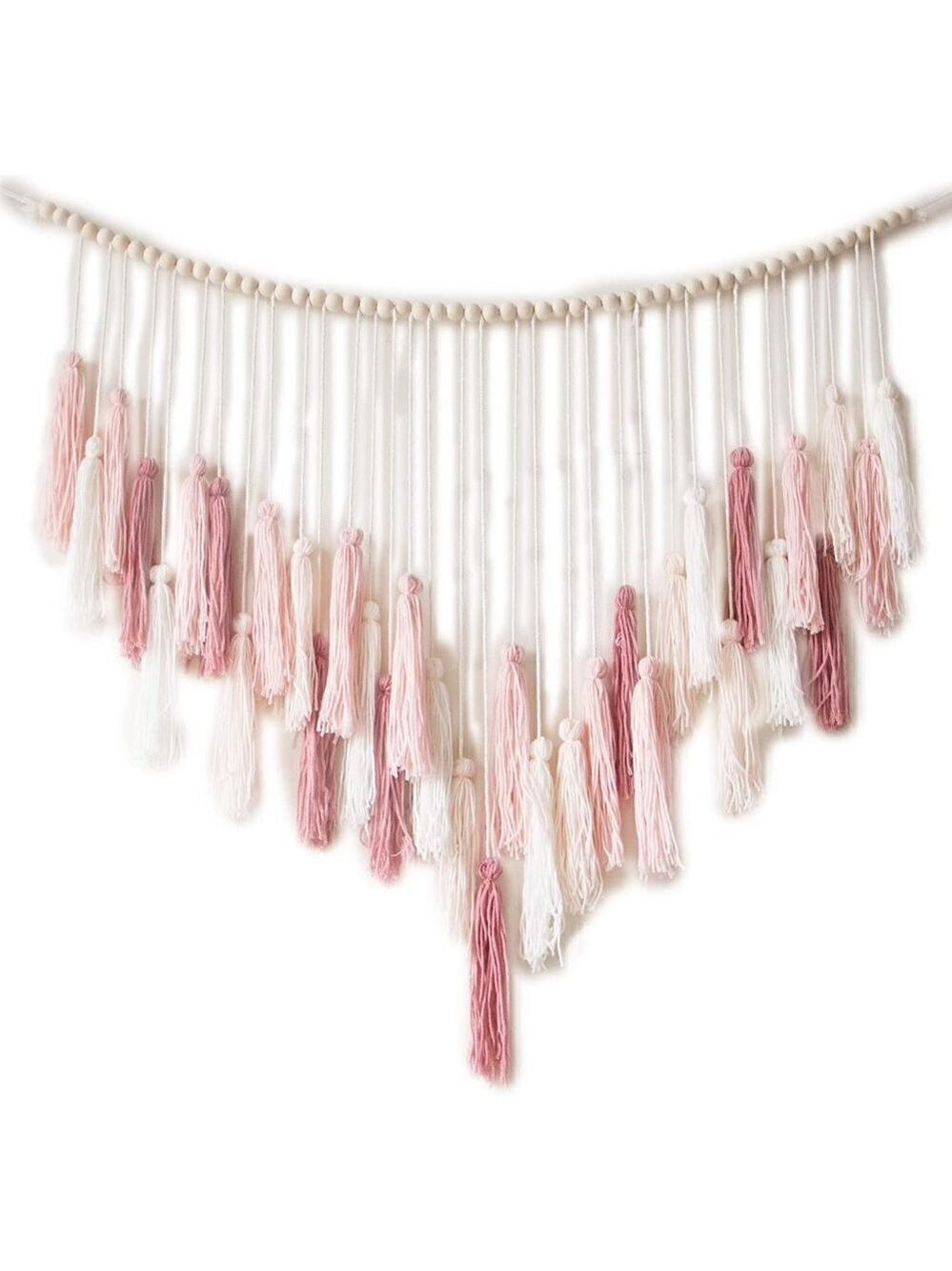 🆕 Pink Gorgeous Macrame Wall Decor Boho Crochet Art Bohemian Chic Tapestry NWT